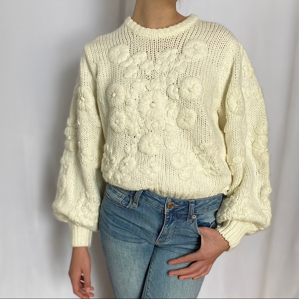 NWT ZARA Ivory Chunky Knit Sweater